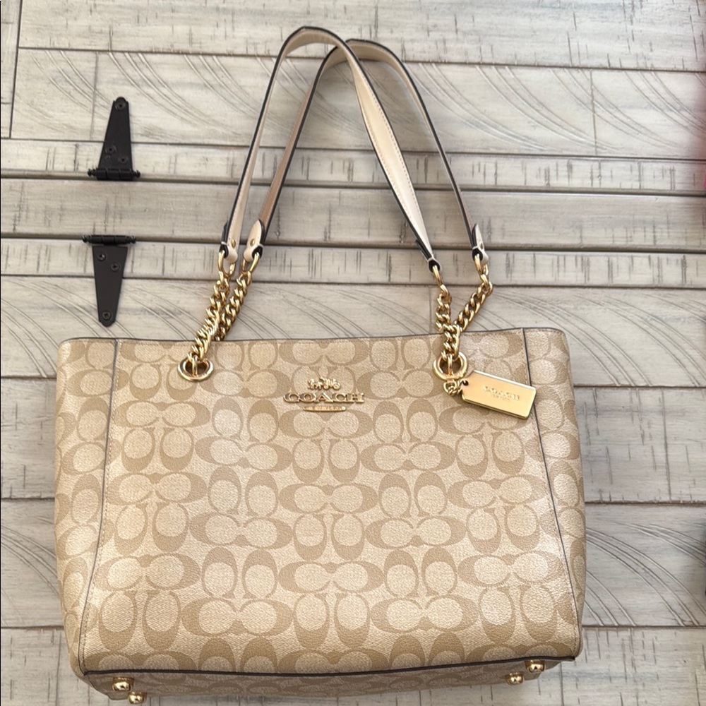 Coach Tan Signature Tote Bag